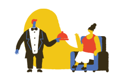 Waiter at the restaurant